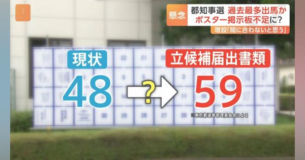 都知事選、過去最多出馬か　ポスター掲示板不足の懸念も　設置業者「間に合うかどうか不安」