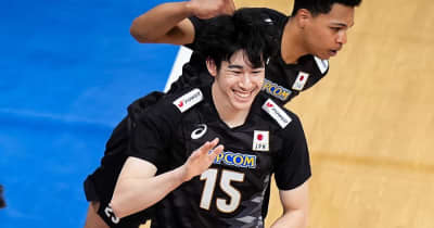 男子バレー日本16得点の20歳甲斐優斗「思い切り腕を…」 3-0完勝で世界2