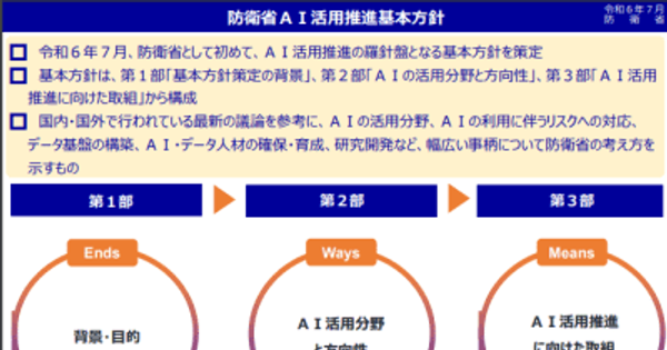 防衛省、「防衛省AI活用推進基本方針」「防衛省サイバー人材総合戦略」を策定