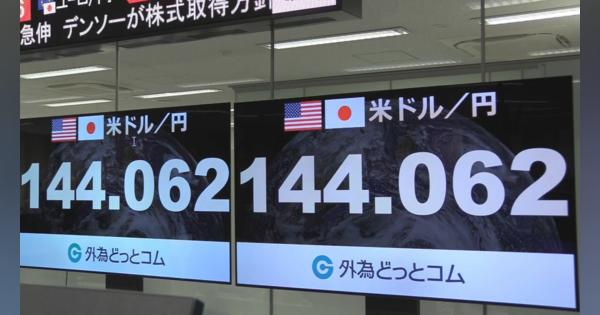 円相場が1ドル=144円台まで下落 じわじわ円安進む