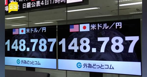 【速報】1ドル＝148円台後半まで円安進む　米・雇用統計市場予想上回り