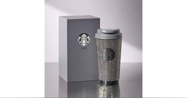 スタバ福袋2026が発表 グレーのラインストーンで全体を装飾した