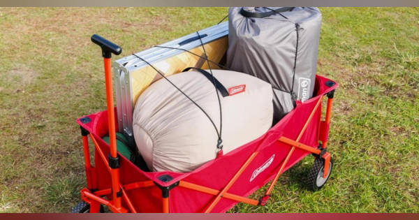 憧れの「ゴロゴロ」と公園へ。コールマンのキャリーカートに荷物を詰め