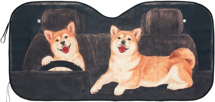 フェリシモ 犬の絵が描かれたサンシェード発売