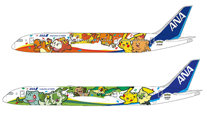 ANA、787ポケモンジェット2機 赤と緑、7月から順次就航 (Aviation Wire)