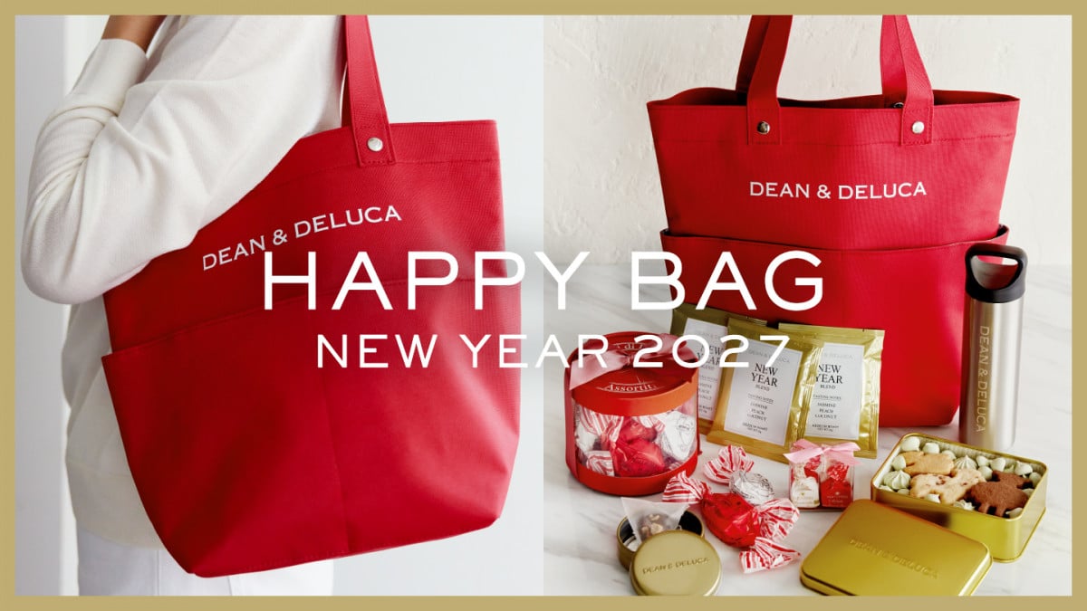 未使用☆DEAN&DELUCA 福袋 DEAN ＆ DELUCA「2027年福袋」は真っ赤な限定トートにクッキー缶などを