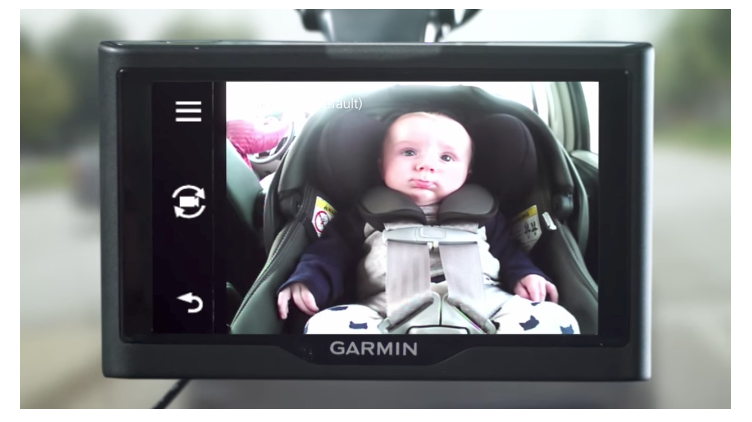 運転中に後ろを振り向かずとも赤ちゃんの様子が見られるナビとベビーモニター兼用のカメラ「Garmin Babycam」