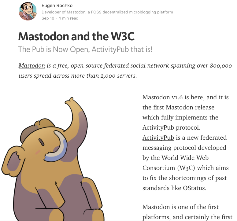 マストドン、ActivityPub時代へ　1.6.0正式版リリース