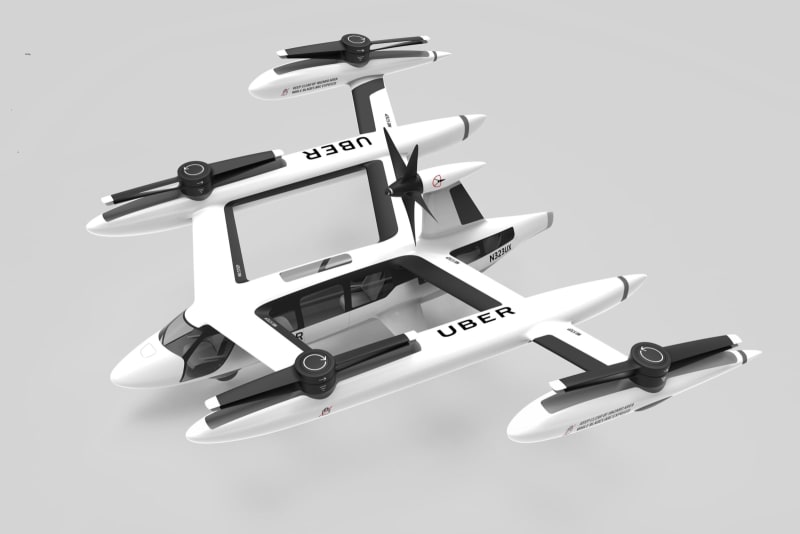 空飛ぶタクシー、イメージ図公開　ウーバー、将来は自動操縦