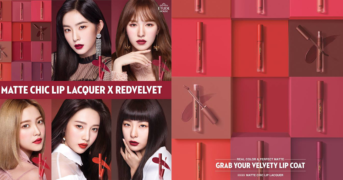 韓国人気グループred Velvetが エチュードハウス のミューズ就任 メンバーをイメージしたリップ発売