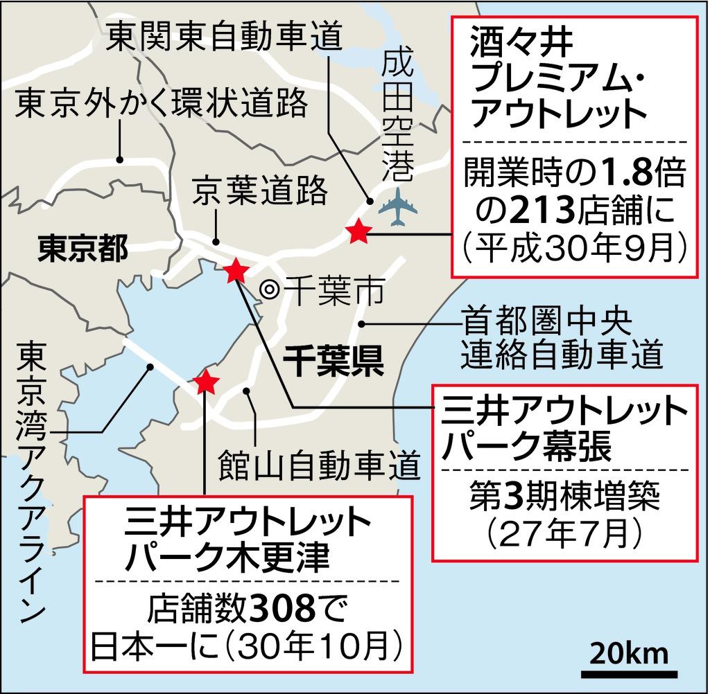 千葉のアウトレット増床ラッシュ インバウンドで集客増