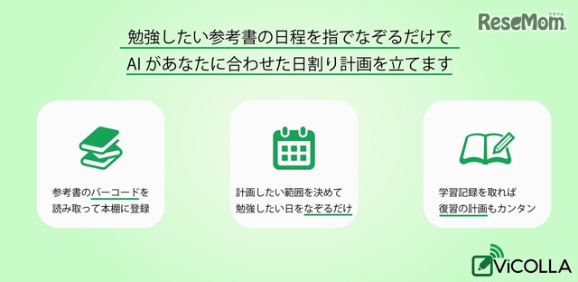中高生向け勉強計画アプリ Vicolla Aiが学習管理