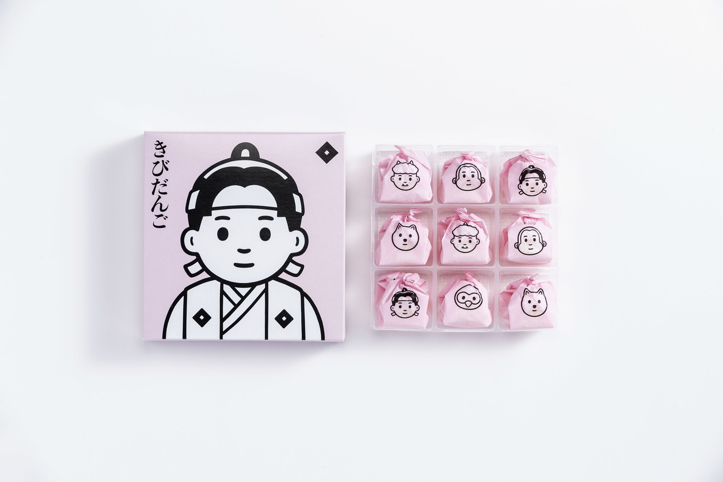 Noritakeが岡山の老舗きびだんごメーカーのパッケージを刷新 桃太郎や鬼のイラストをデザイン