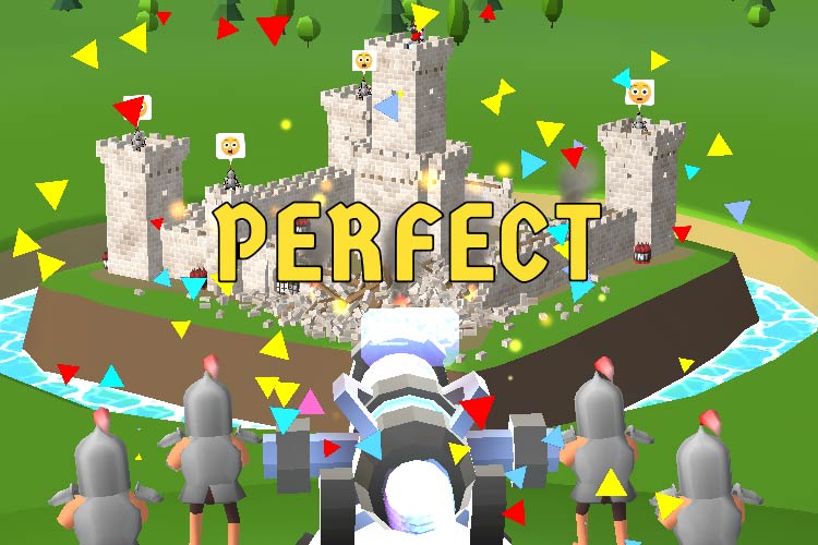 そびえ立つ城を大砲でぶっ壊すパズルアクションゲーム 城壊し 発掘 スマホゲーム