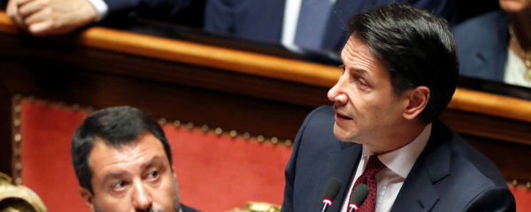 イタリア首相が辞意表明、連立崩壊　同盟党首を強く非難