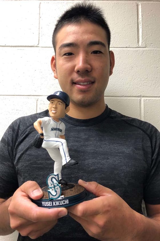 MLB】菊池雄星、本人も「カッコいい」と絶賛のボブルヘッド登場 14日に