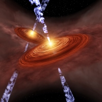 アルマ望遠鏡、双子原始星から噴き出す分子流で連星誕生のプロセスに迫る