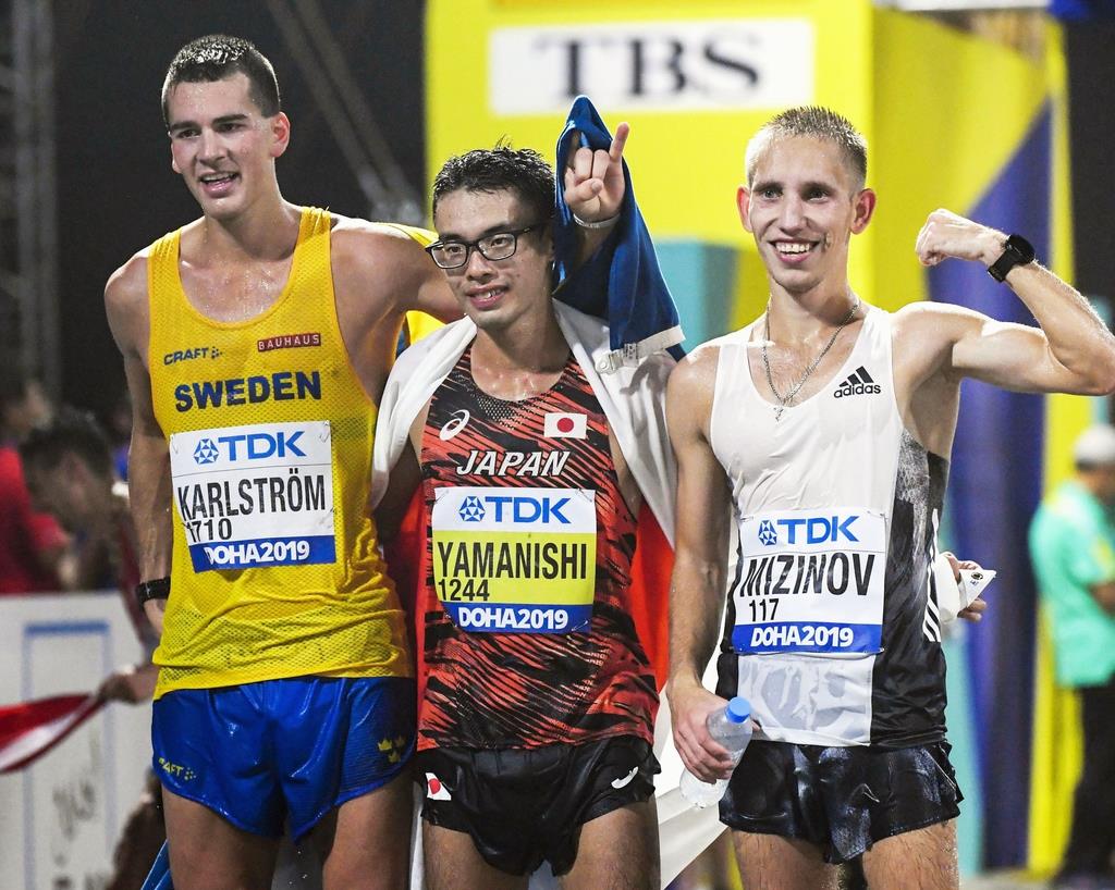 志高き２３歳・山西利和　京大出身の金メダル「二番煎じです」　世界陸上男子２０キロ競歩