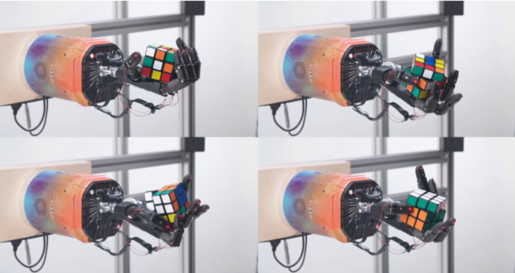 OpenAIの人間的なロボットは片手でルービックキューブを解く