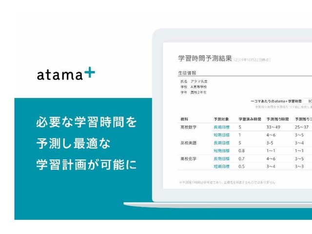 Ai教材 Atama 学習による 習得時間 を予測する新機能