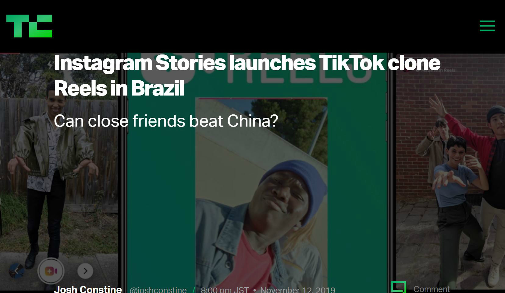 InstagramにTikTokのような「Reels」機能追加　まずはブラジルで