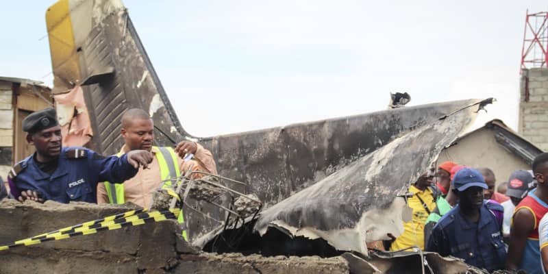 コンゴで旅客機墜落、24人死亡　東部ゴマの住宅密集地