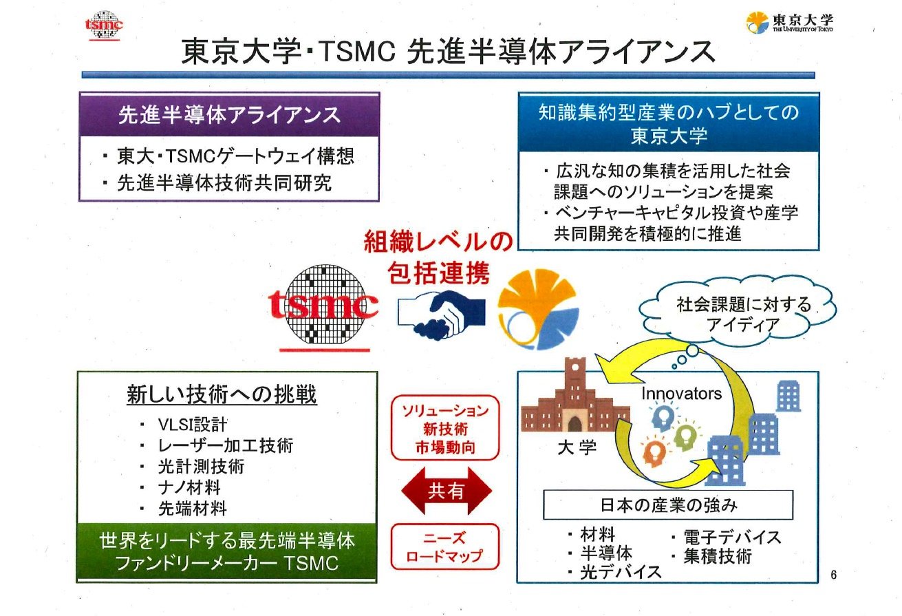東京大学とTSMCがアライアンス締結