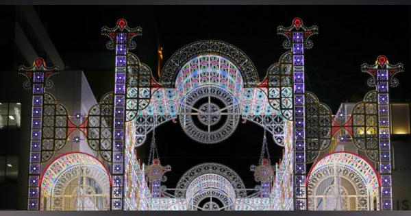 神戸ルミナリエ、試験点灯　震災追悼の光、25回目
