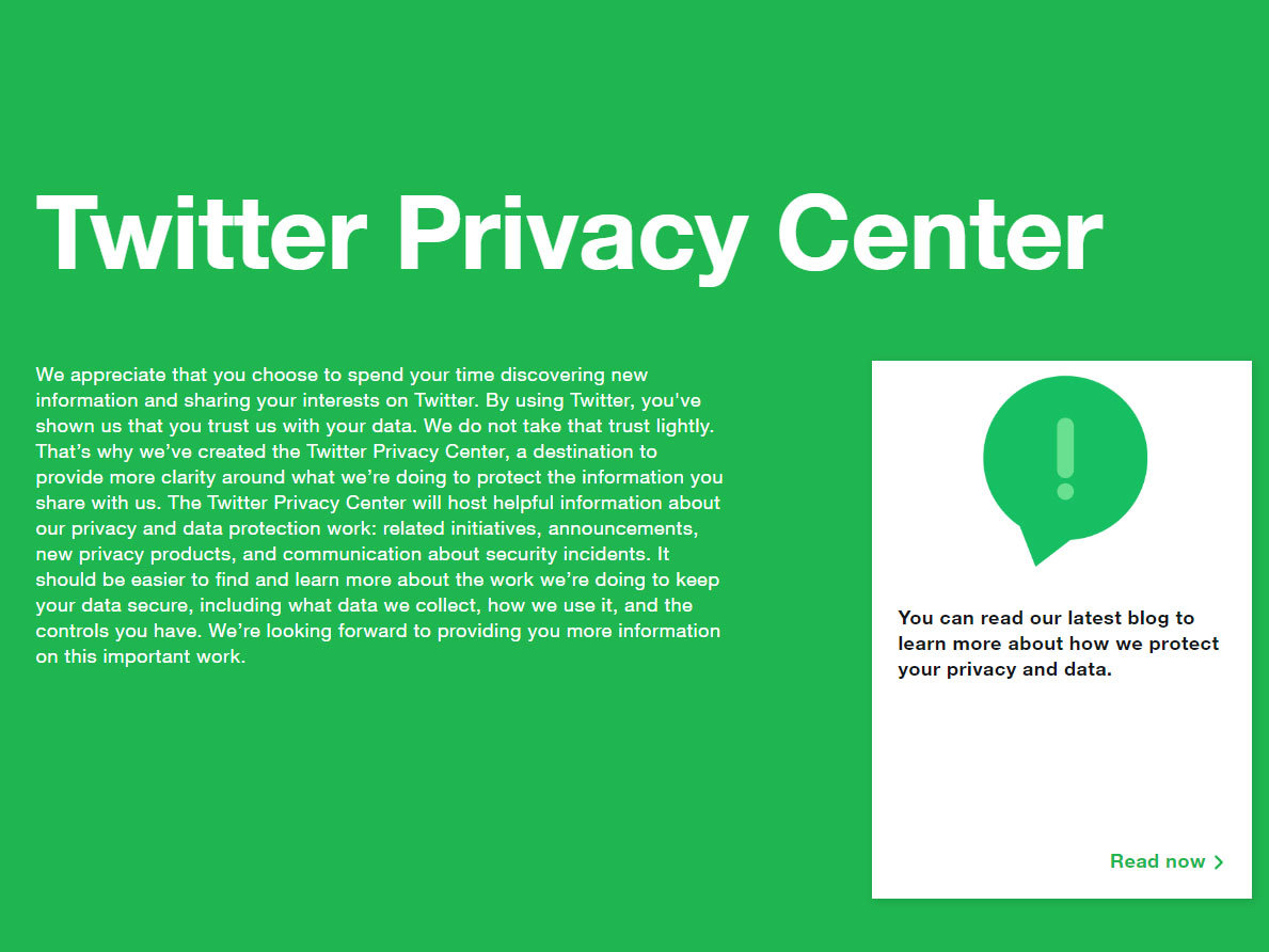 Twitter、データ保護の取り組み紹介ページ「プライバシーセンター」を公開　GDPRなど保護規則準拠をアピール