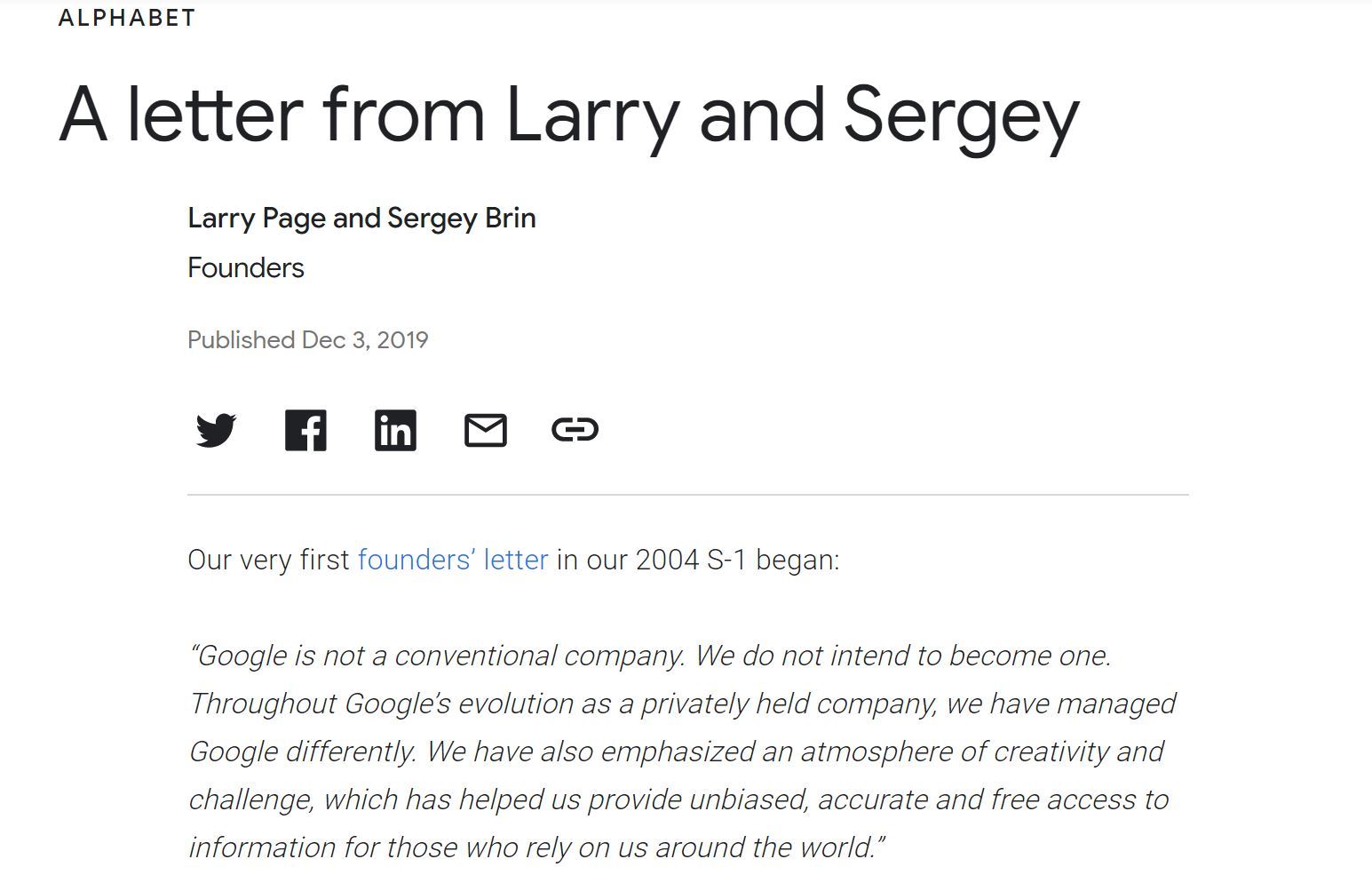Alphabetのラリー・ペイジCEOが辞任　後任はGoogleのスンダー・ピチャイCEO