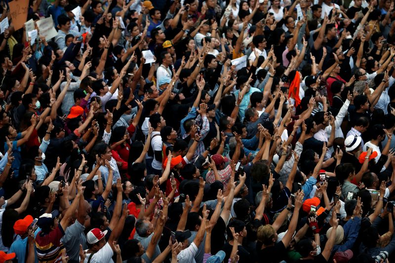 タイ首都で抗議集会、14年のクーデター以降で最大規模