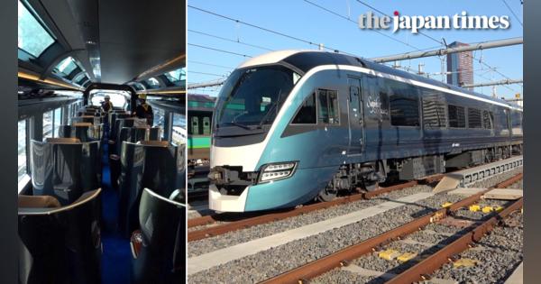 JR東日本の新たな観光列車「サフィール踊り子」がメディアに公開