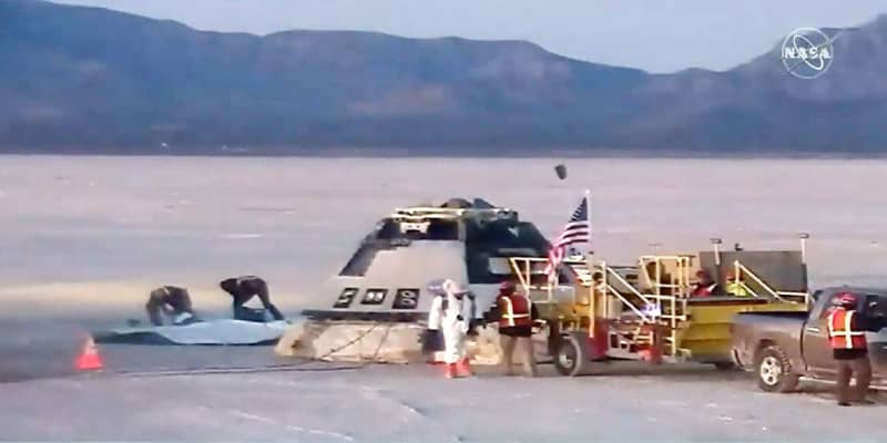 飛行失敗の新型宇宙船が帰還　米砂漠地帯に着陸