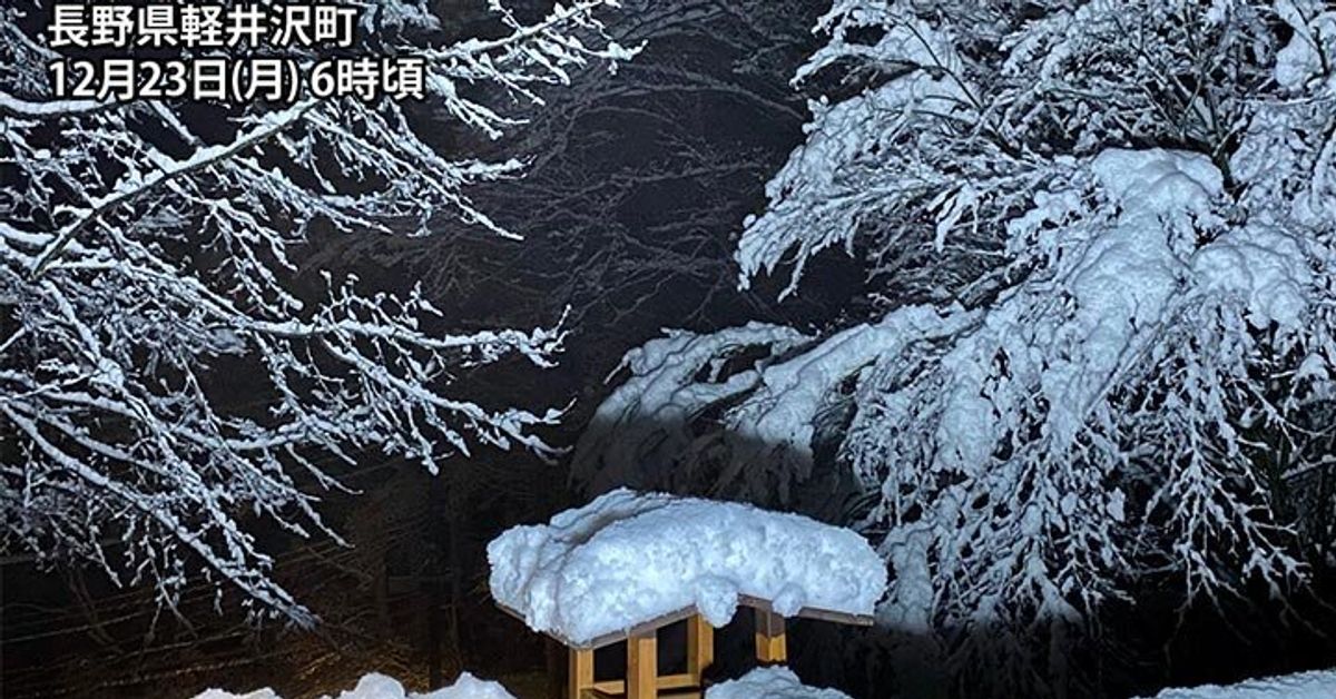 河口湖や軽井沢で積雪20cmを超える大雪を観測　一面の雪景色となっている所も