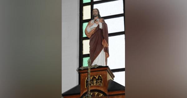 地震被害のキリスト像　クリスマスに修復間に合う　山形・鶴岡