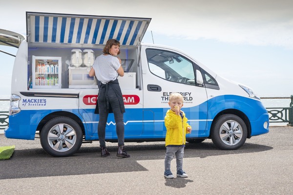 日産が電動のアイスクリーム移動販売車を提案、e-NV200 ベース…CES 2020
