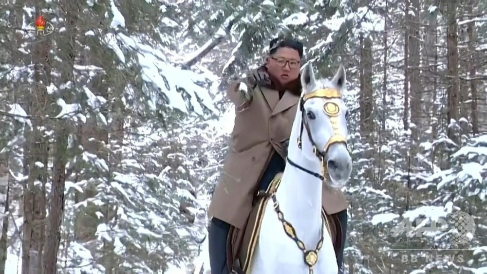 動画：白馬の金委員長、北朝鮮国営テレビが動画公開