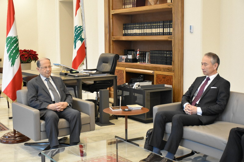 レバノン日本大使、アウン大統領と会談　ゴーン被告逃亡で協力を要請