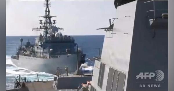動画：米ロ艦船、アラビア海で危険な接近 映像公開