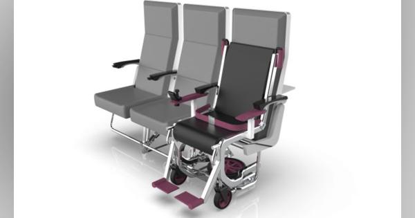 航空機の座席に直接結合できる「車椅子」