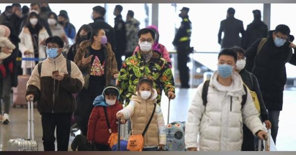 マスク姿で大挙日本へ、春節初日　北京空港、出国検査を強化