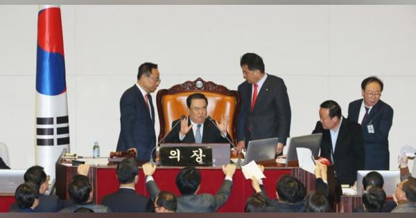 韓国、国会議長の長男が出馬断念　総選挙、世襲批判受け