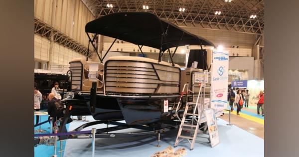 なぜかボートが展示されているヤマハのブース…ジャパンキャンピングカーショー2020