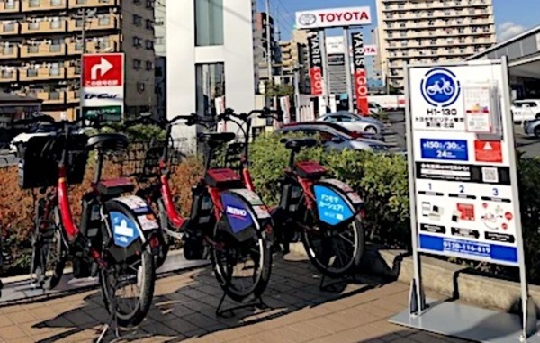 モビリティカンパニーへ、トヨタの新車販売店にサイクルポートを設置　東京臨海部