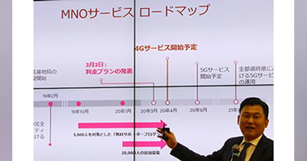 楽天モバイルの通信プランの発表は3月3日、「日本の携帯料金は高い」と三木谷会長