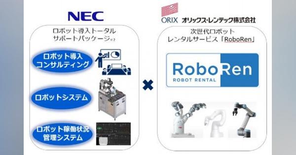 オリックス・レンテックとNECがロボットシステムインテグレーター事業で協業