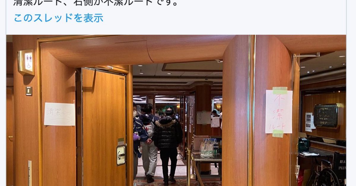 橋本岳・厚労副大臣が「清潔ルート」「不潔ルート」の写真を投稿。まもなく削除（ダイヤモンド・プリンセス号）