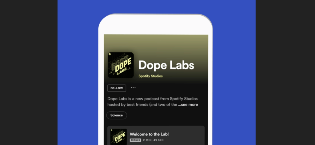 Spotifyのポッドキャストのページがアップル風デザインに