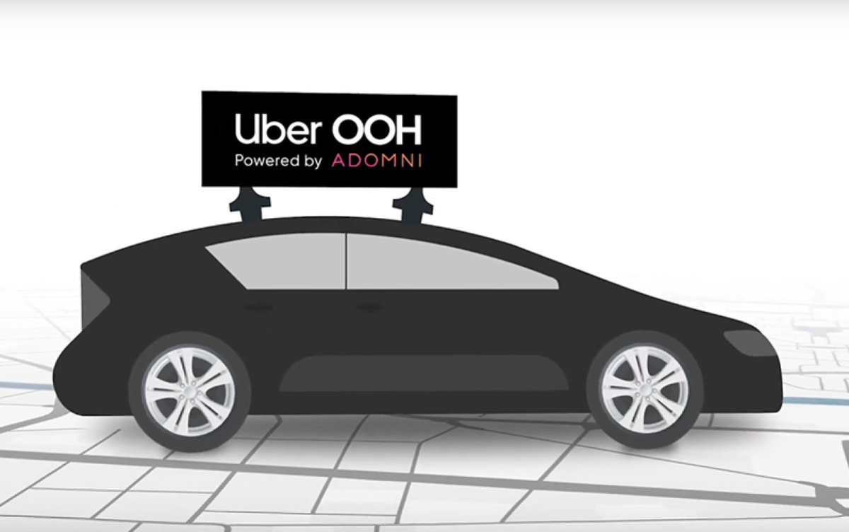 米Uberが広告事業に参入。ライドシェアカーの屋根に広告を掲示するテストを実施