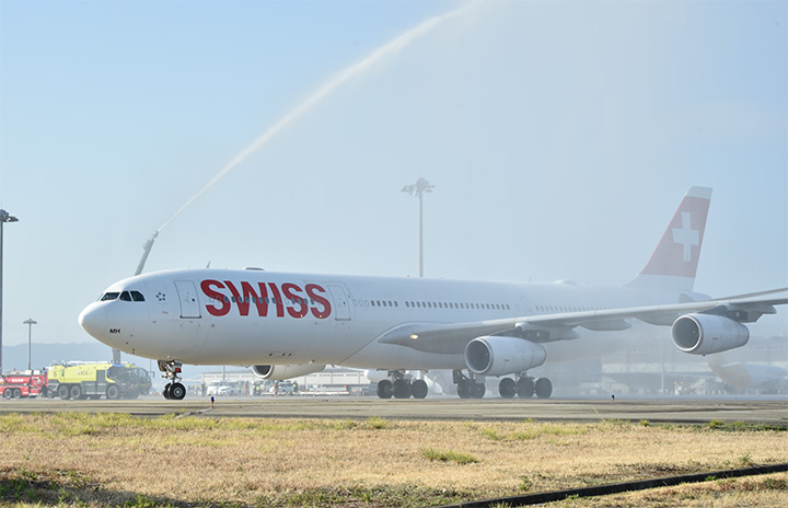 スイス国際航空、関空－チューリッヒ就航　コロナ拡大で式典中止